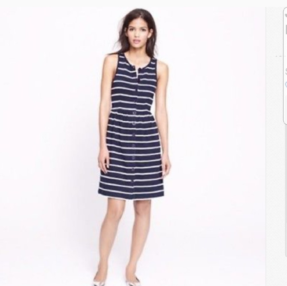 J. Crew navy and white striped dress